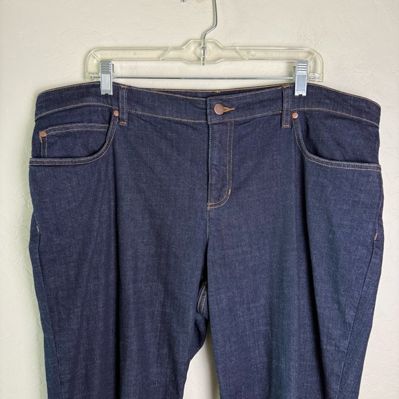 Eileen Fisher Cotton Stretch Denim Straight Jean 18 f19bd Easy Fit Ankle Length - Picture 3 of 14